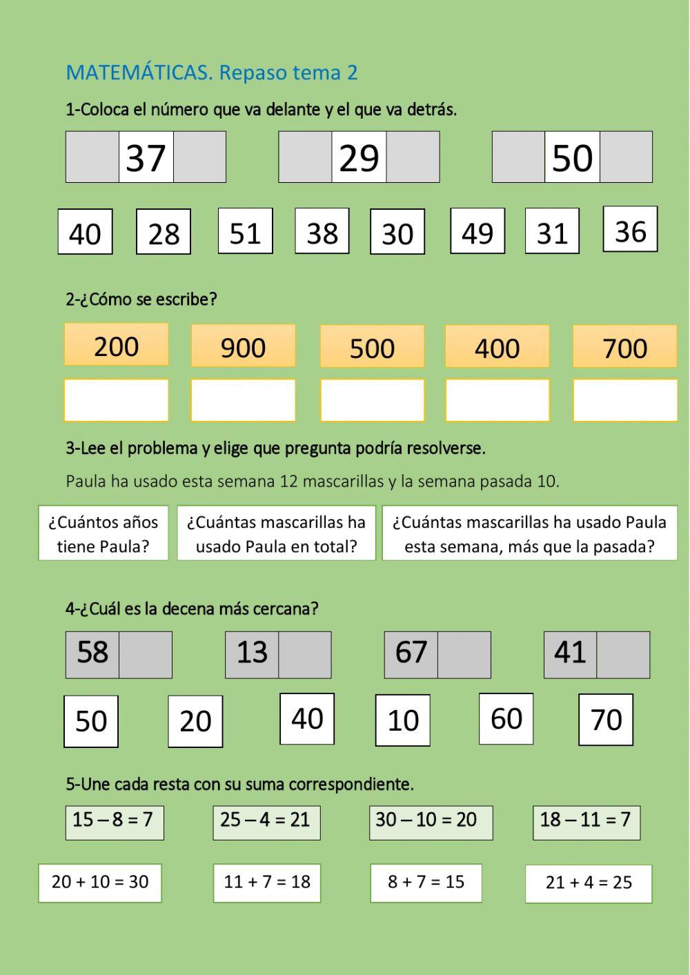 Repaso matemáticas. Tema 2