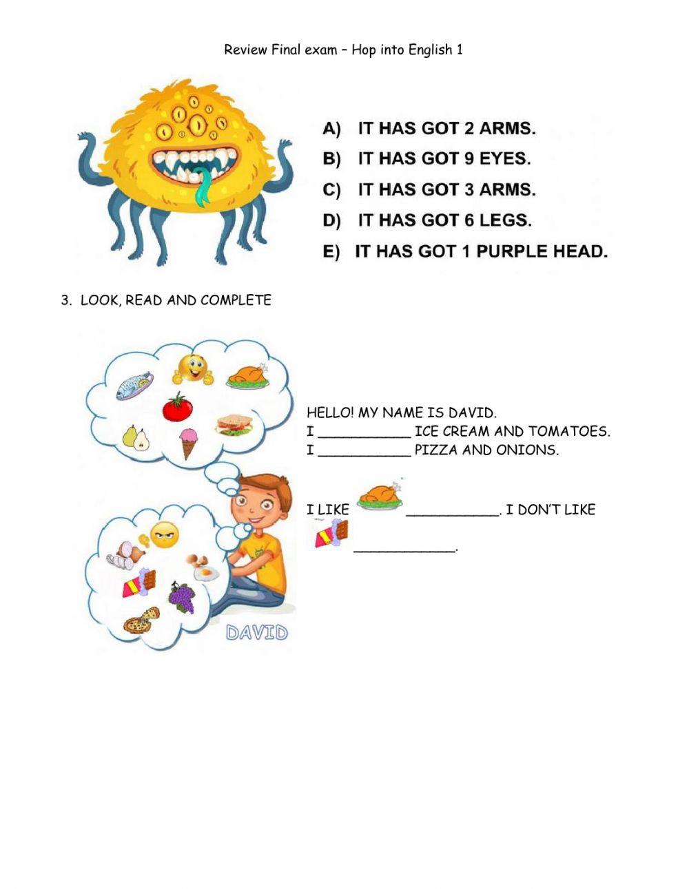 Hop into english test