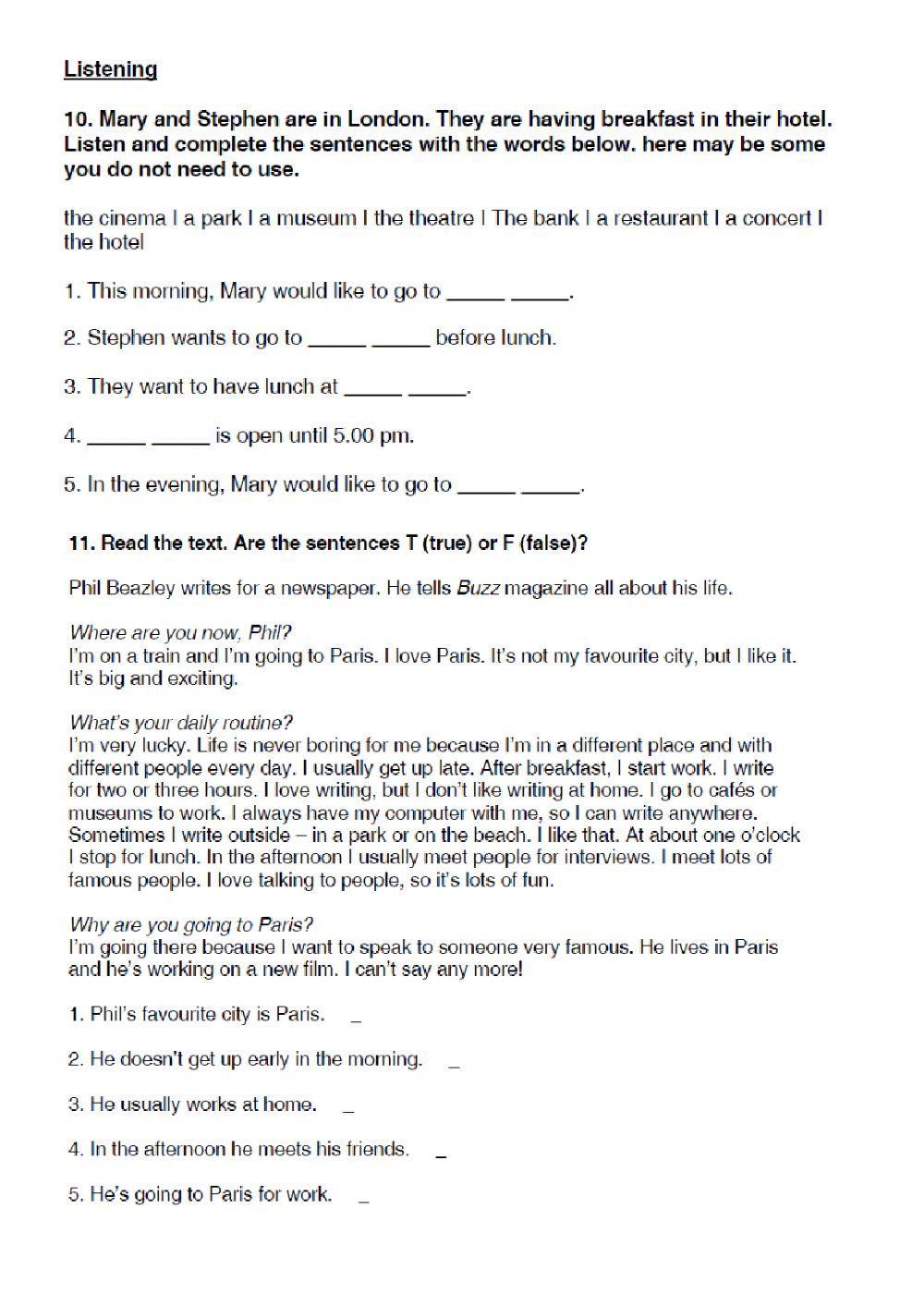 Present Simple and continuous