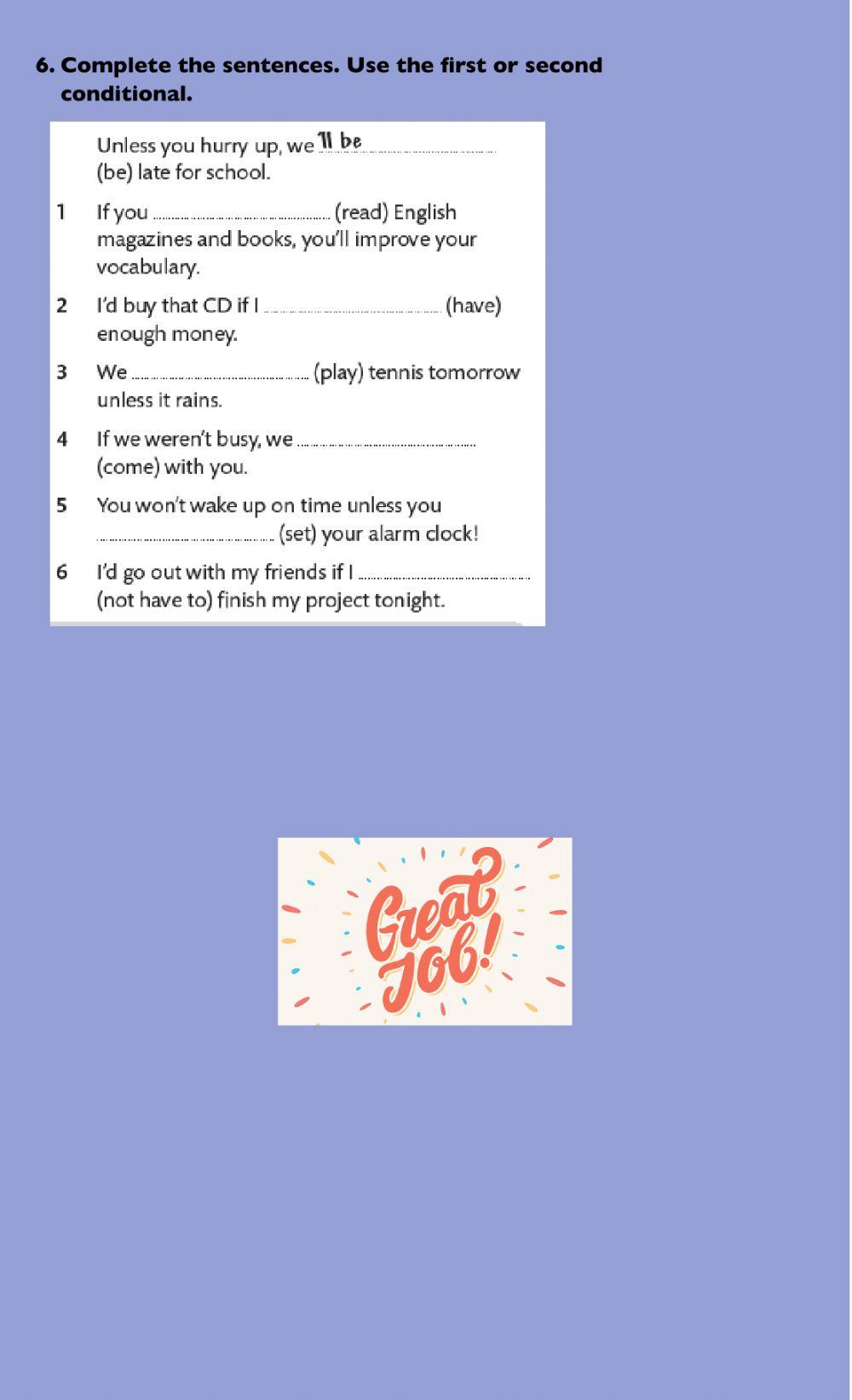 First & Second Conditional Practice
