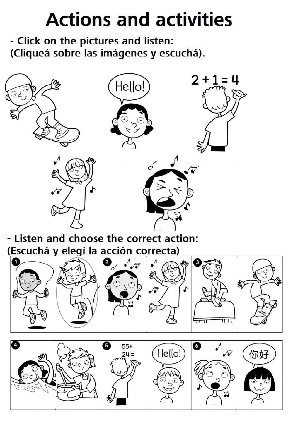 Actions and activities