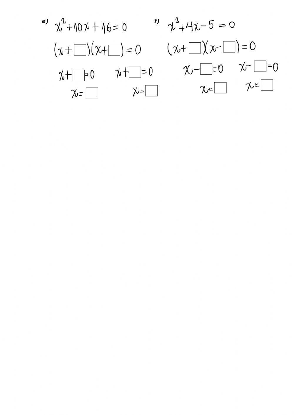 Resolución de ecuaciones Cuadráticas