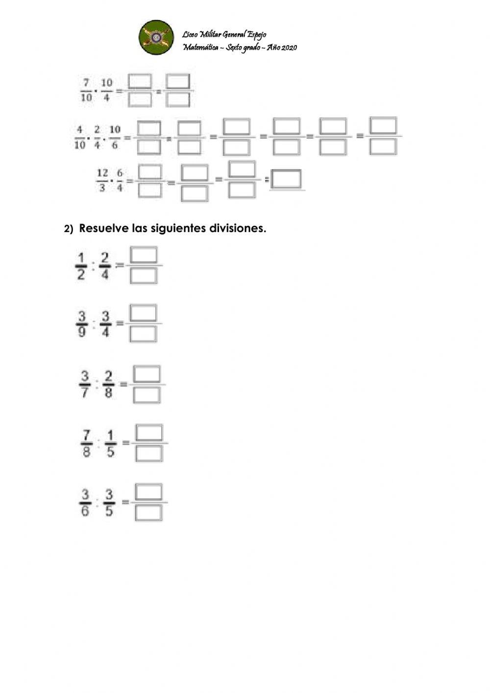 Operaciones con fracciones