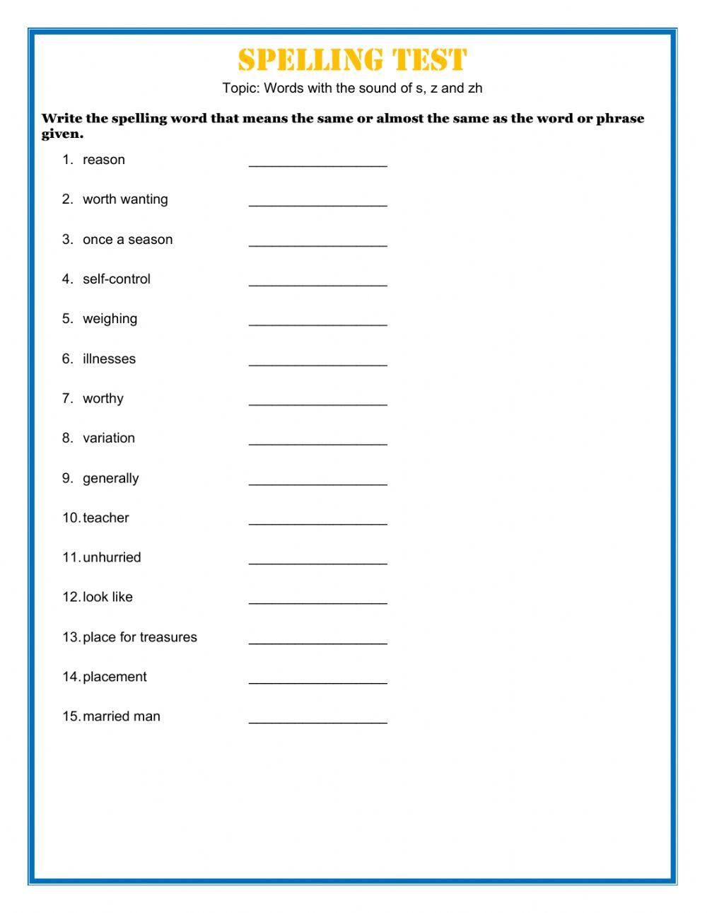 Spelling Spelling