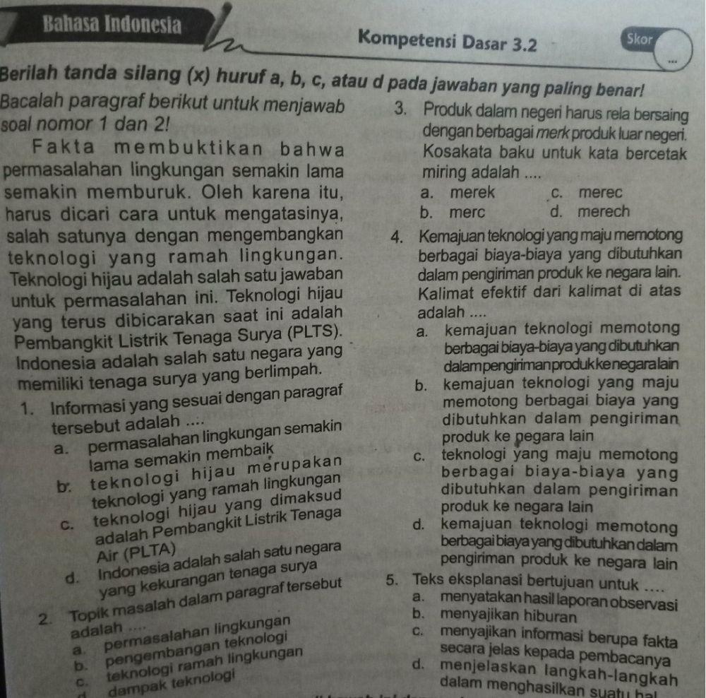 Bahasa Indonesia kelas 6 tema 4