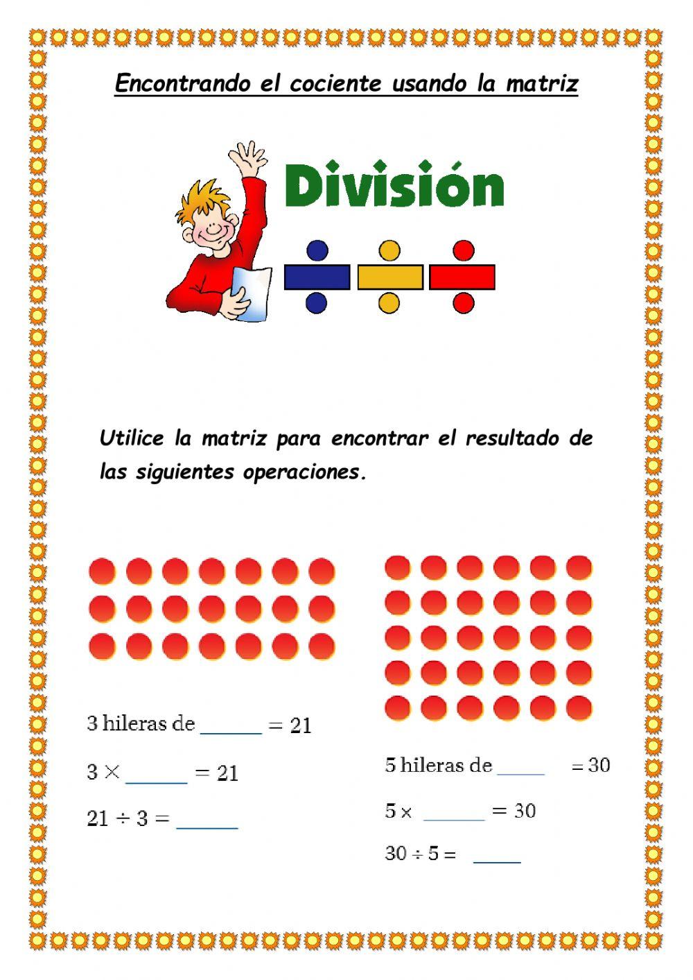 Encontrando el cociente usando matriz