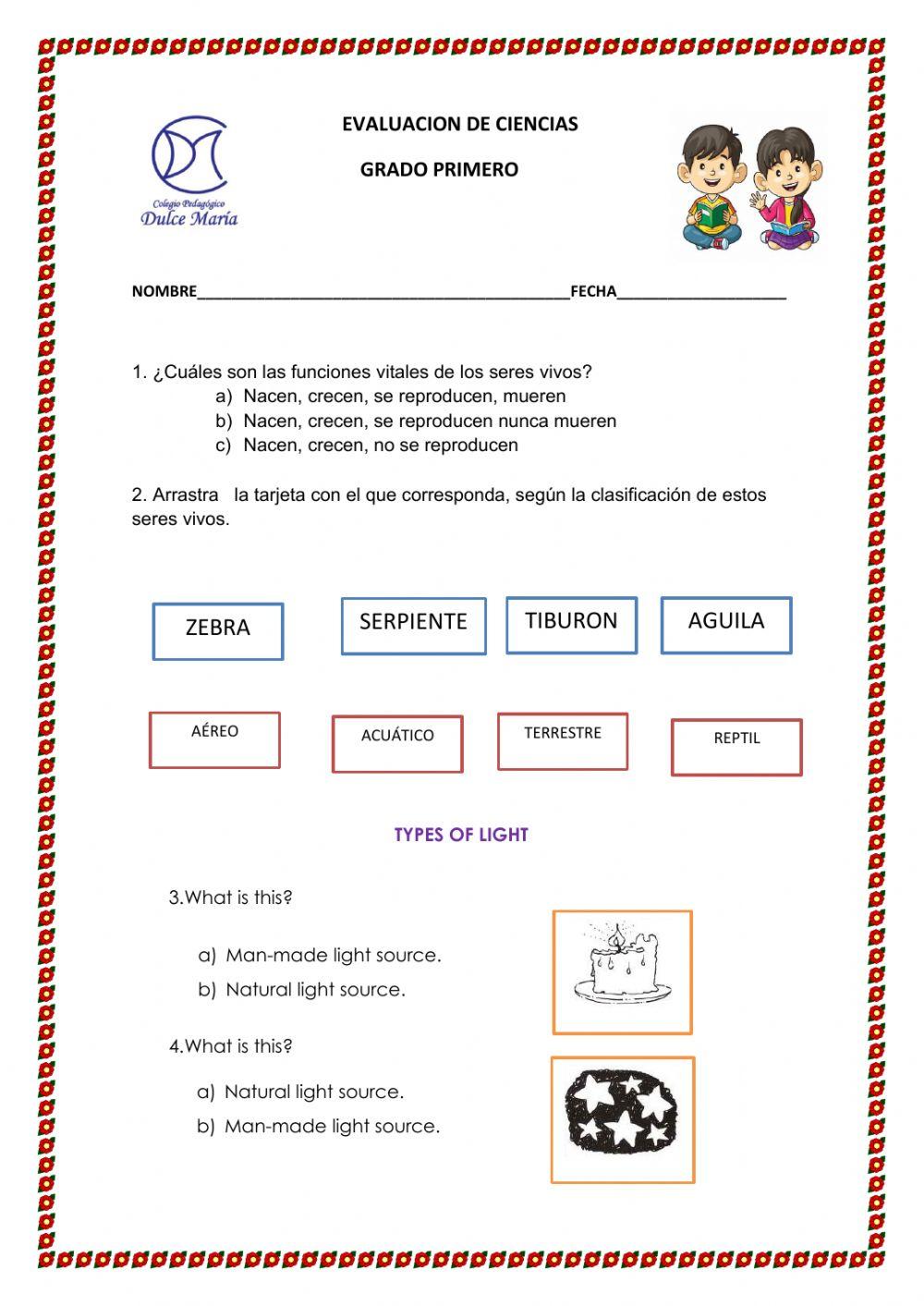 Evaluación de ciencias