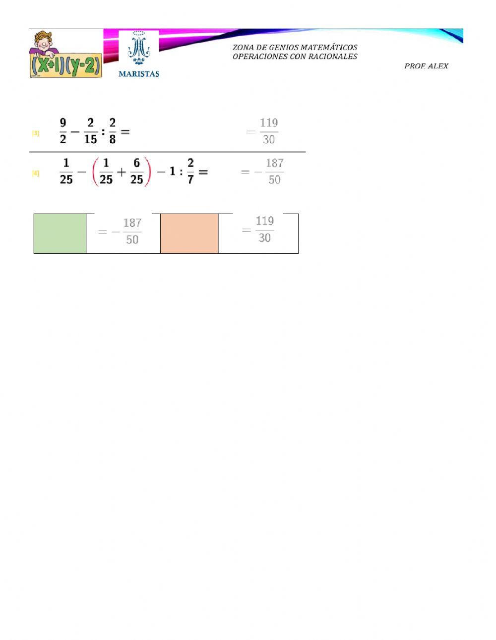 Operaciones combinadas con q