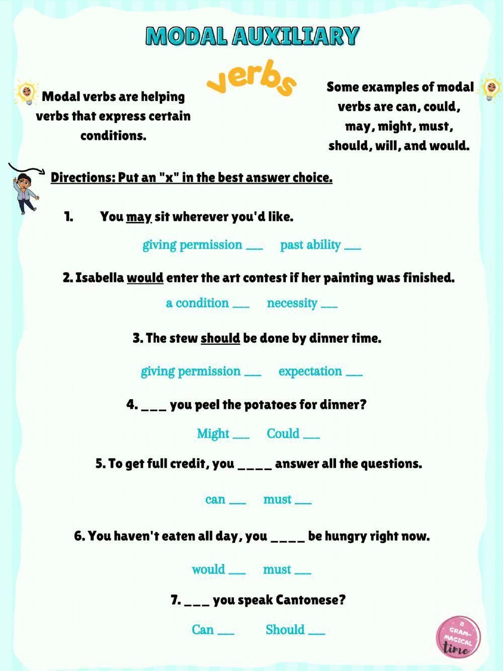 Modal Auxiliary Verbs - by Grammagical Time