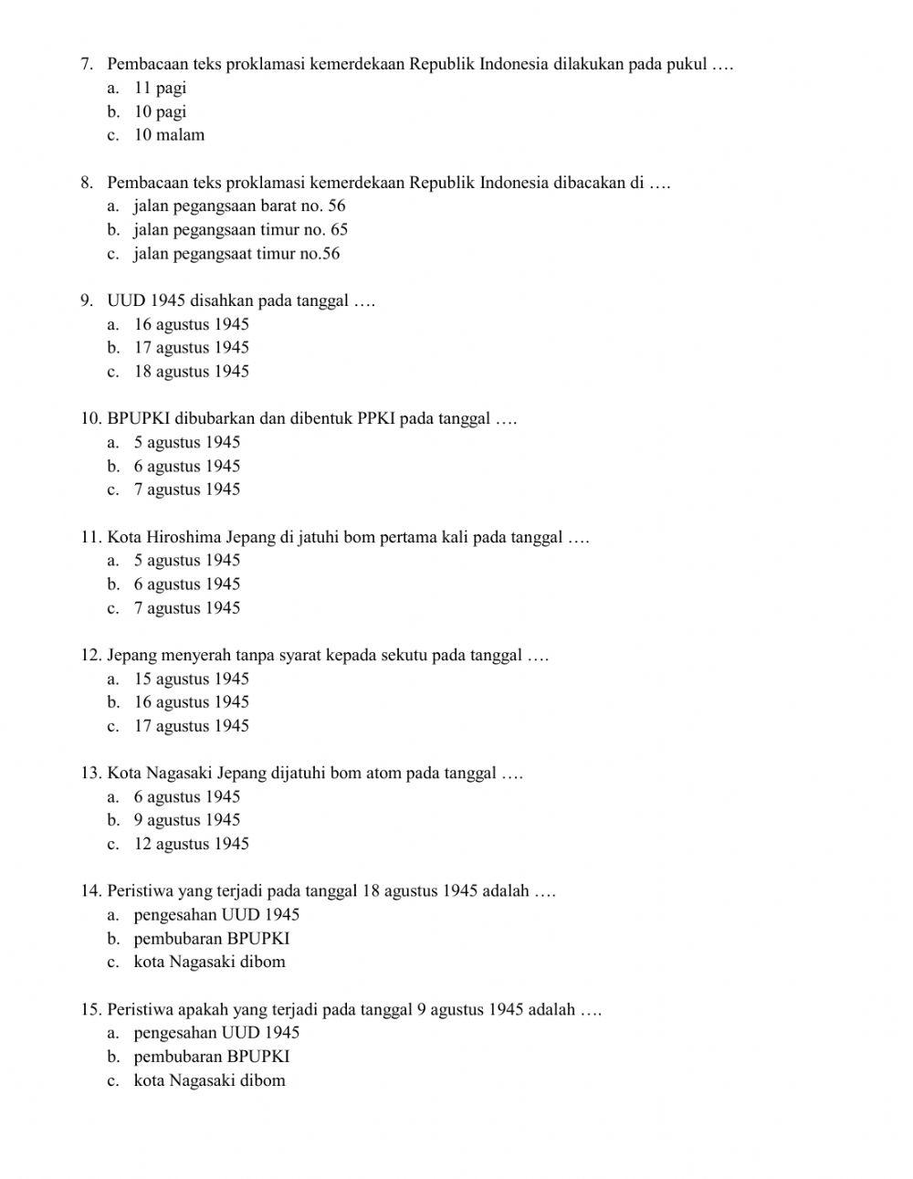 Latihan soal IPS