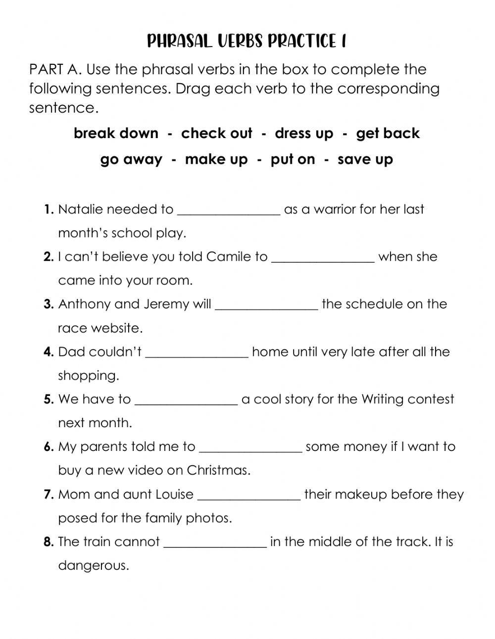 509414 Phrasal Verbs tcarolinarojas LiveWorksheets