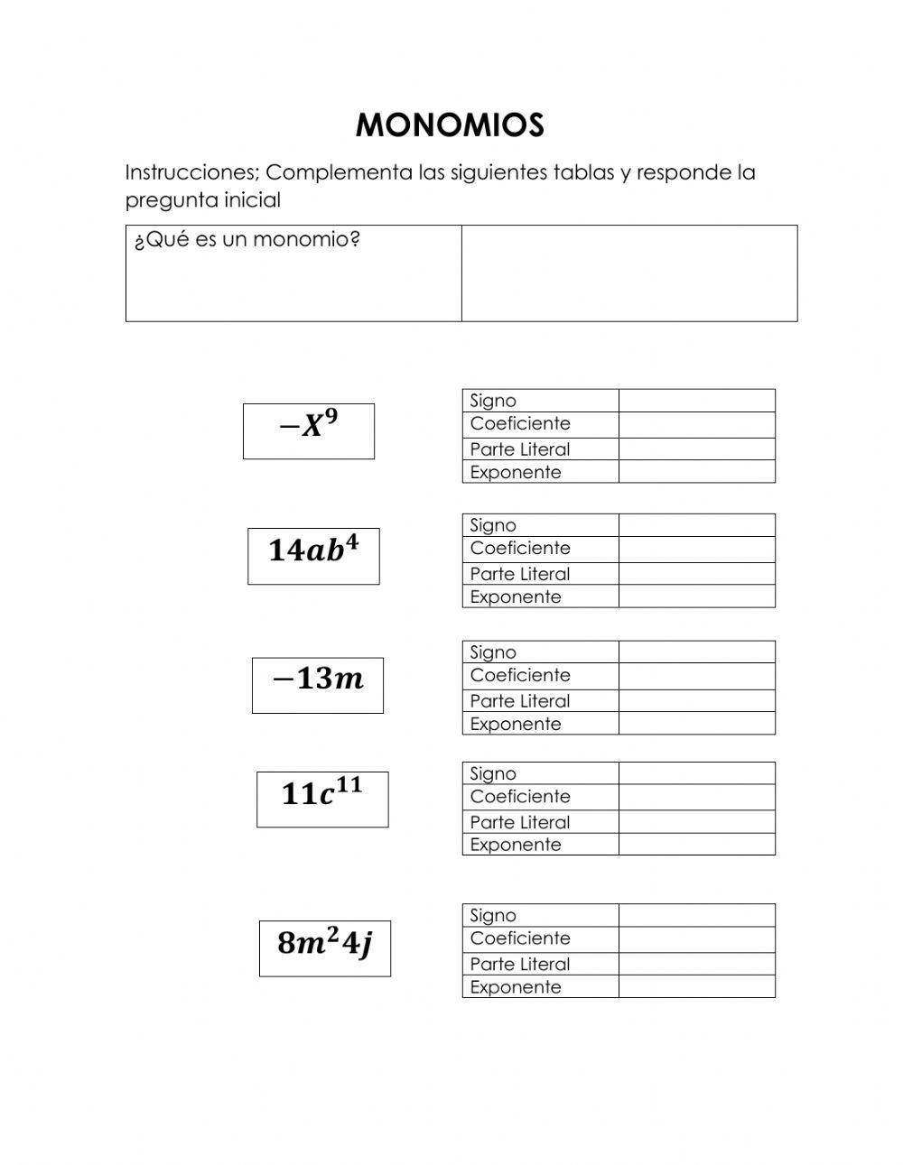 Monomios