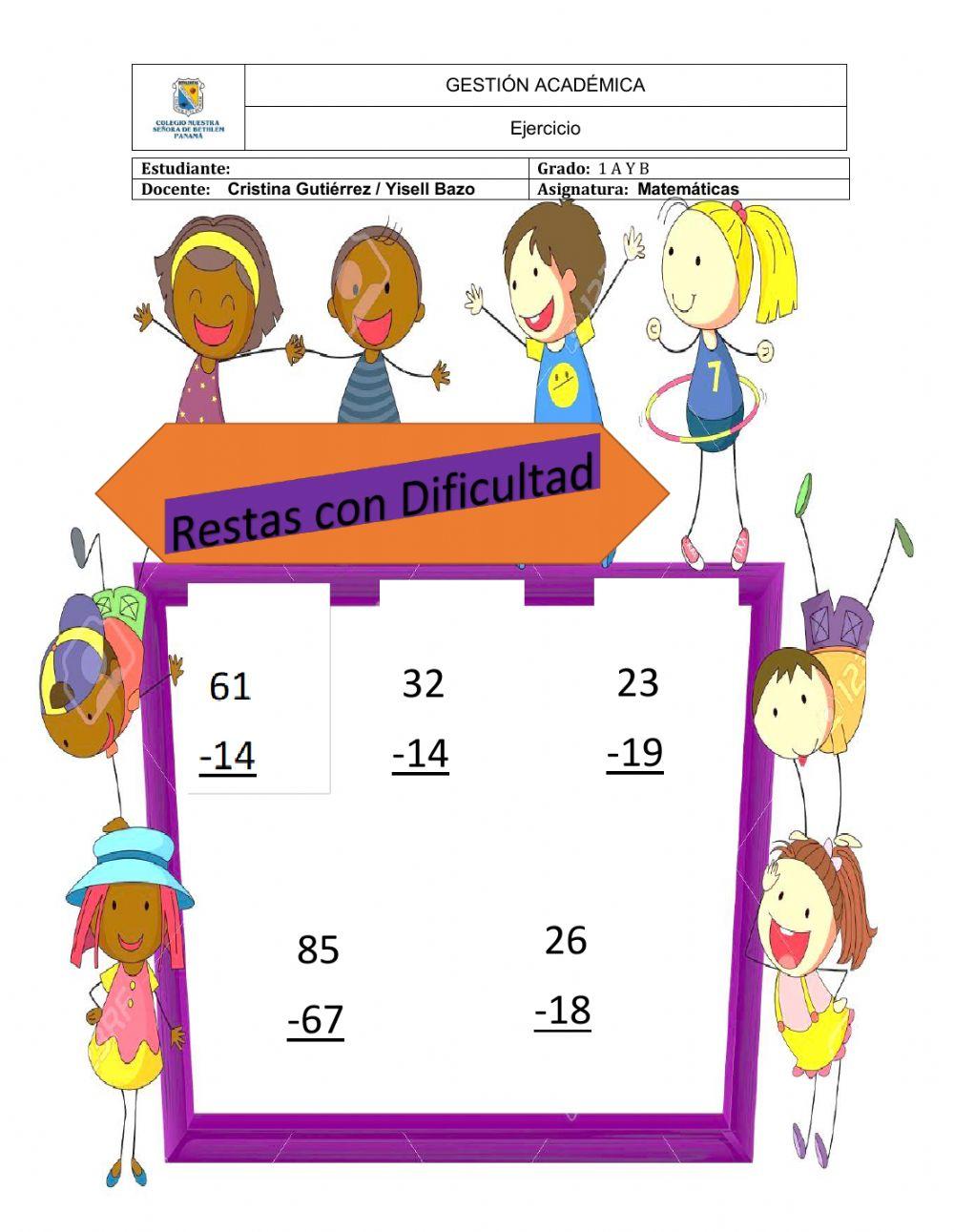 Restas con dificultad