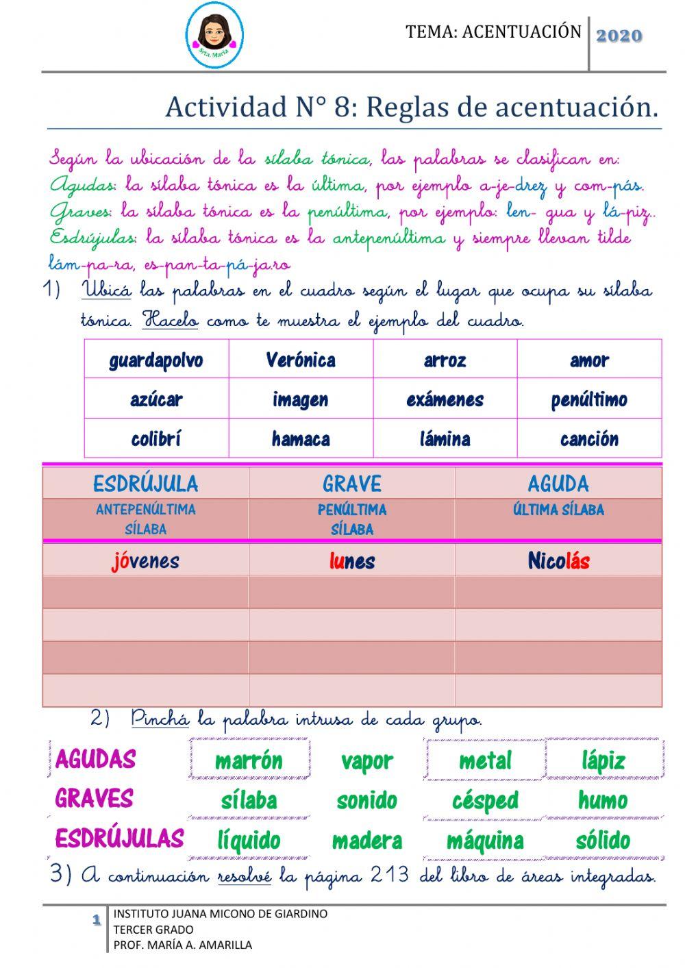 Reglas de acentuación