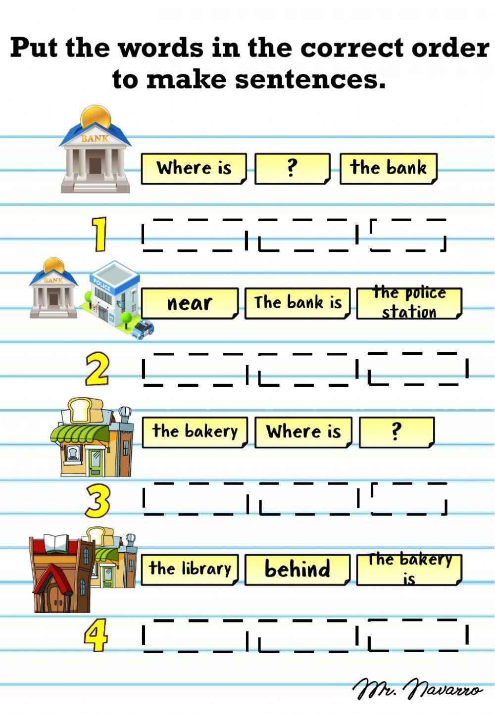 Where is the...? (Unscramble sentences)