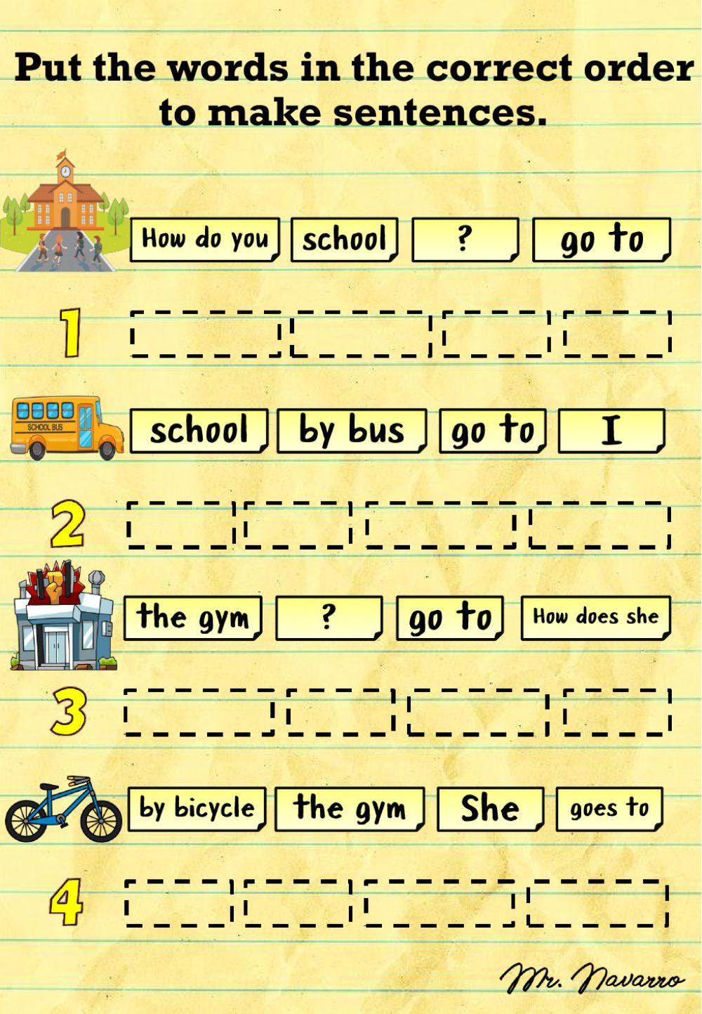 How do you go to...? (Unscramble sentences)