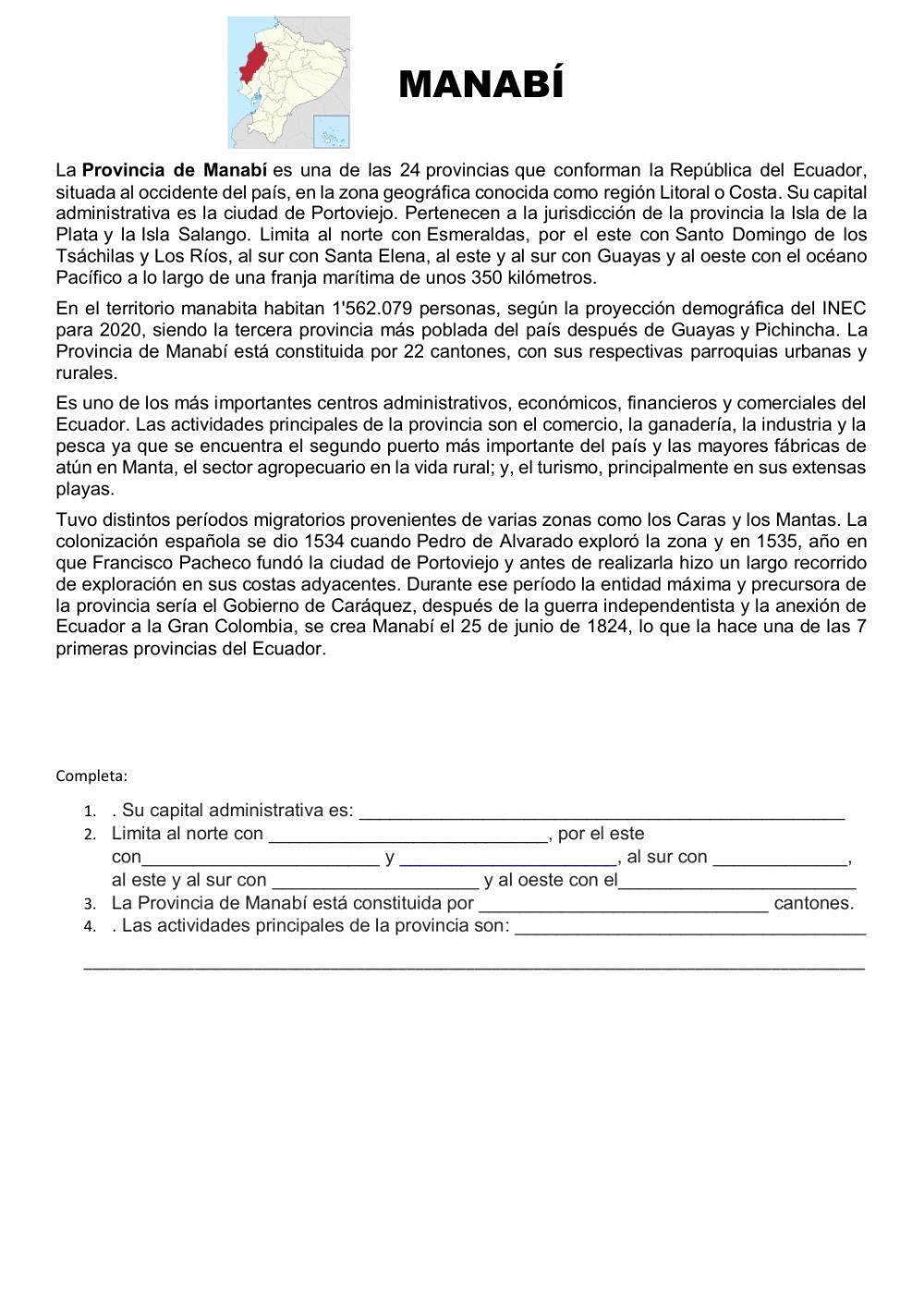 Provincia de Manabí y Esmeraldas