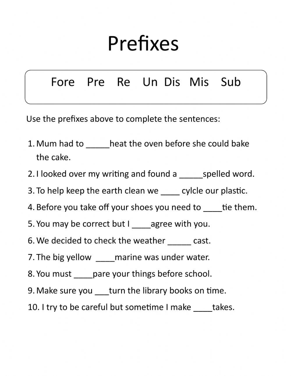 Using English Prefixes