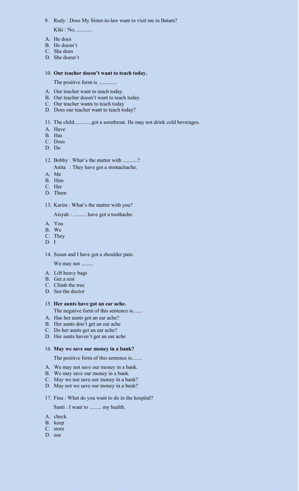 Ulangan harian bhs.inggris kls 5 (18-11-20)