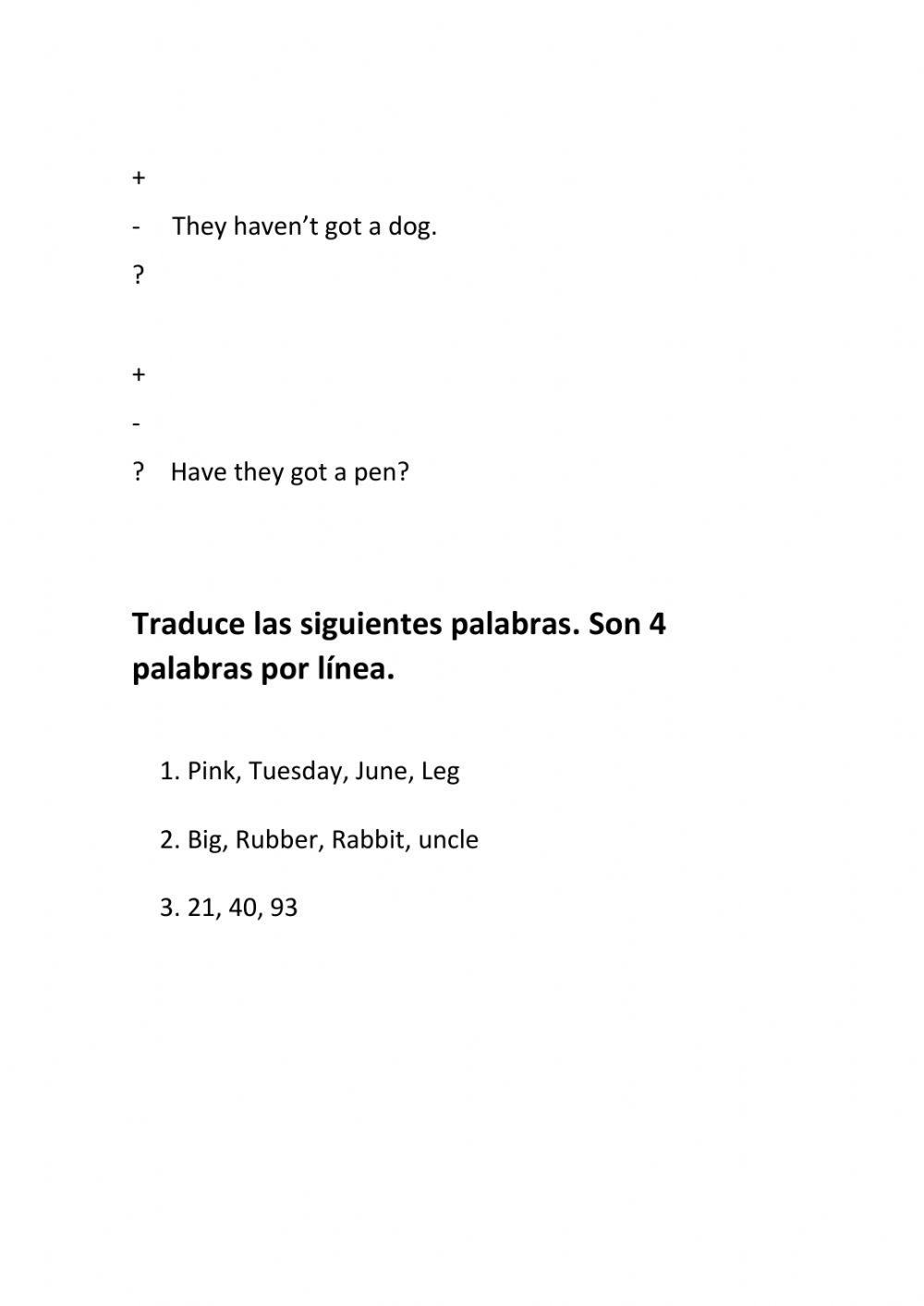 Basic daily test - be-have-vocab