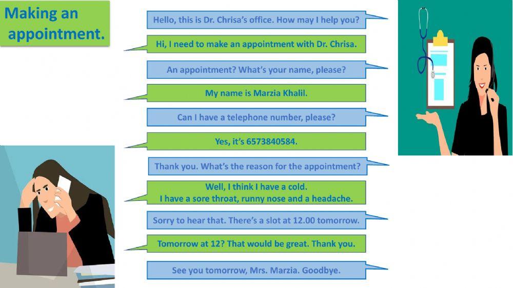 Making an appointment