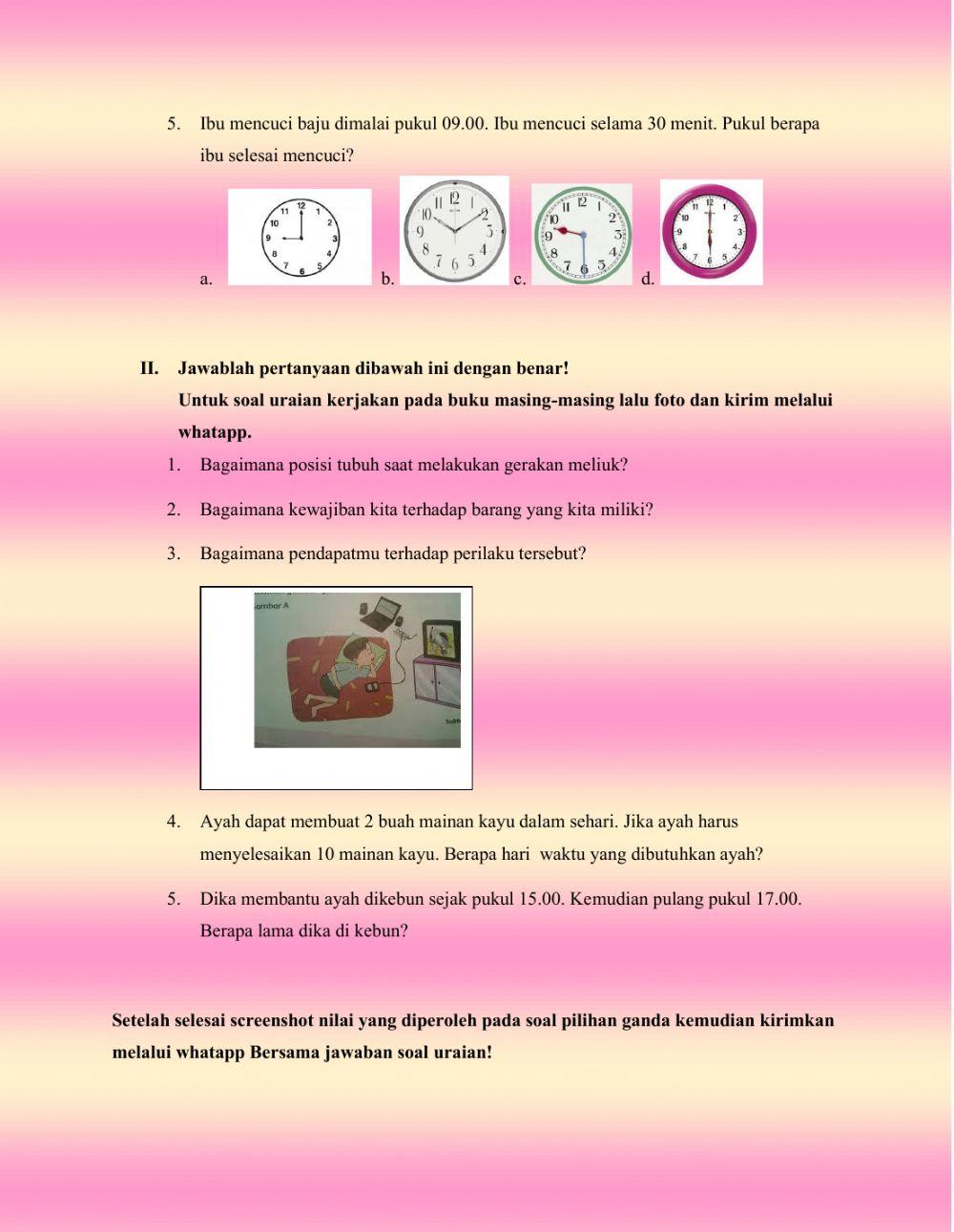 Soal evaluasi siklus 1