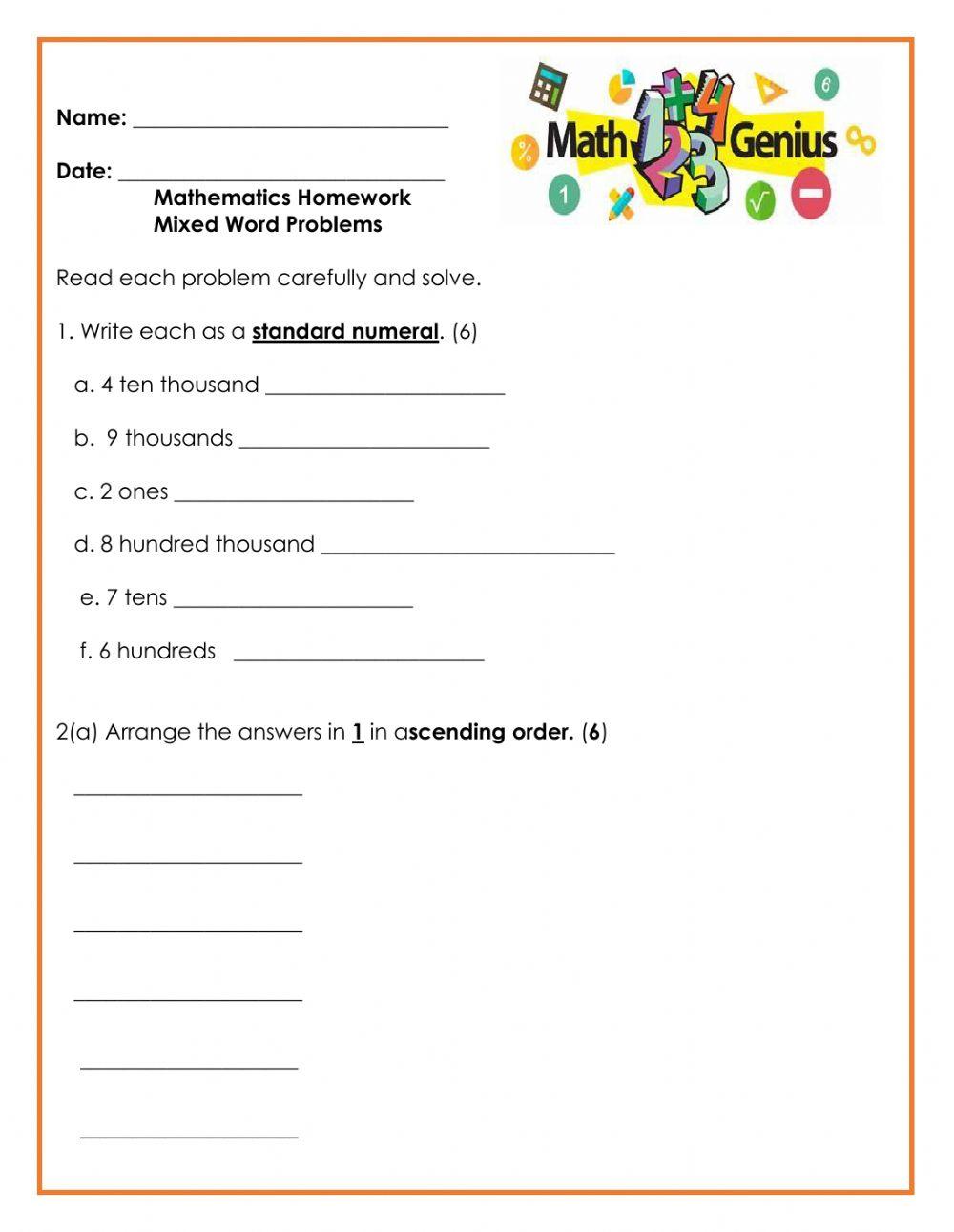 Application Homework-Mixed Problems
