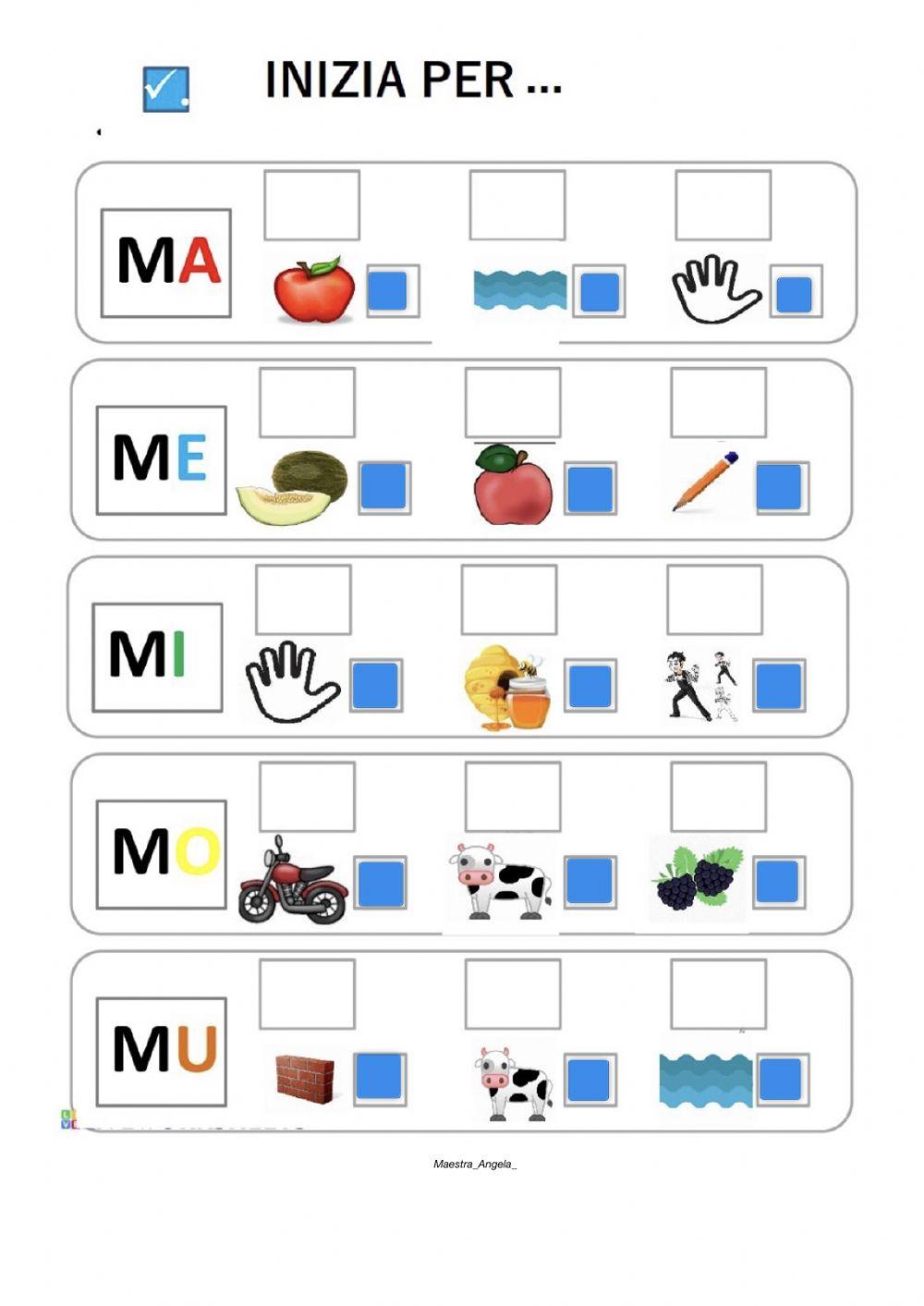 Sillabe con consonante m
