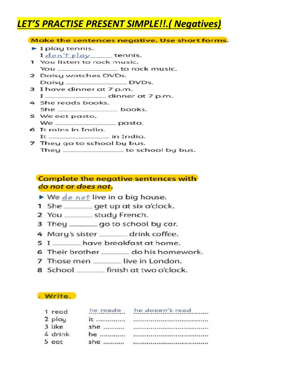 Let's practise present simple!!