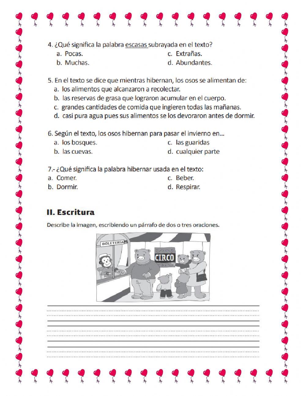 Prueba de comprensión lectora