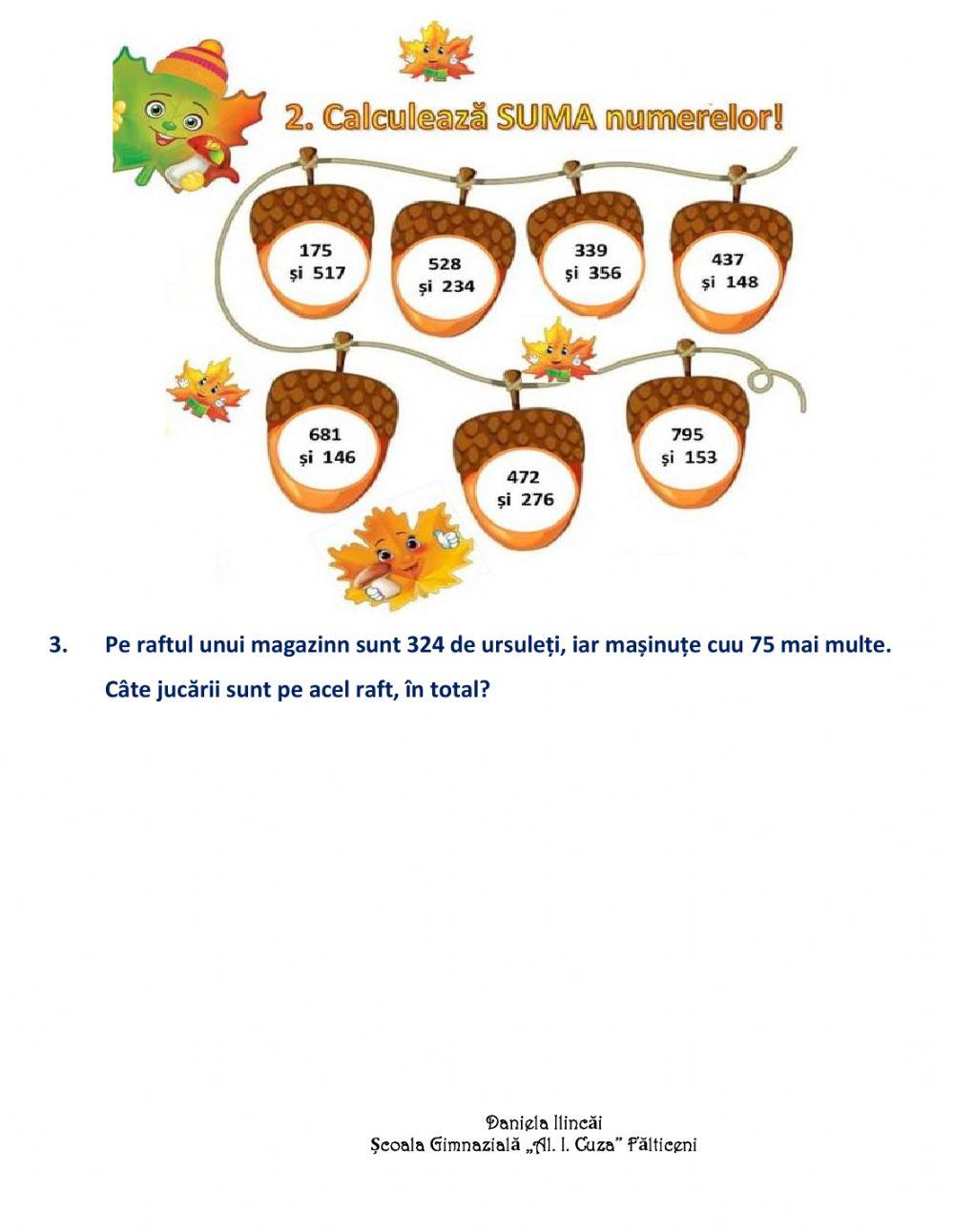 Adunarea cu trecere peste ordinul zecilor