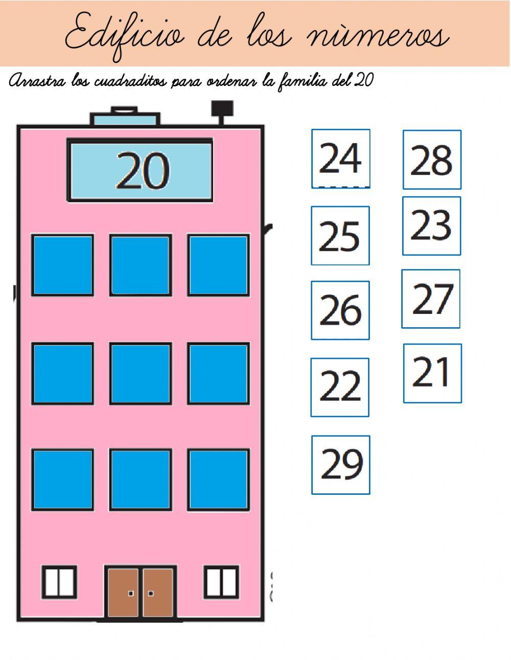 Los números del 10 al 29