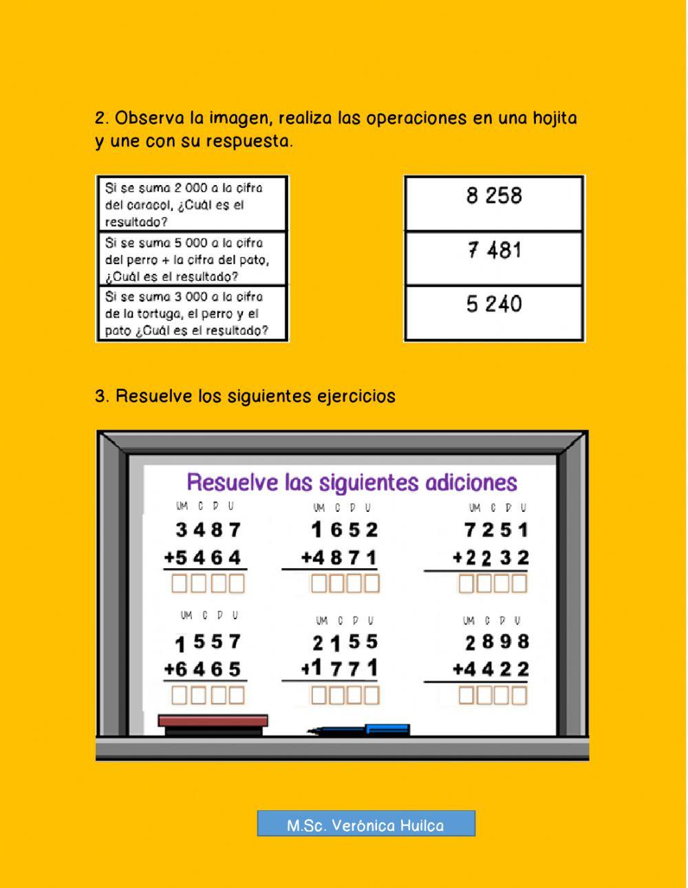 Sumas con cifras de Unidad de mil