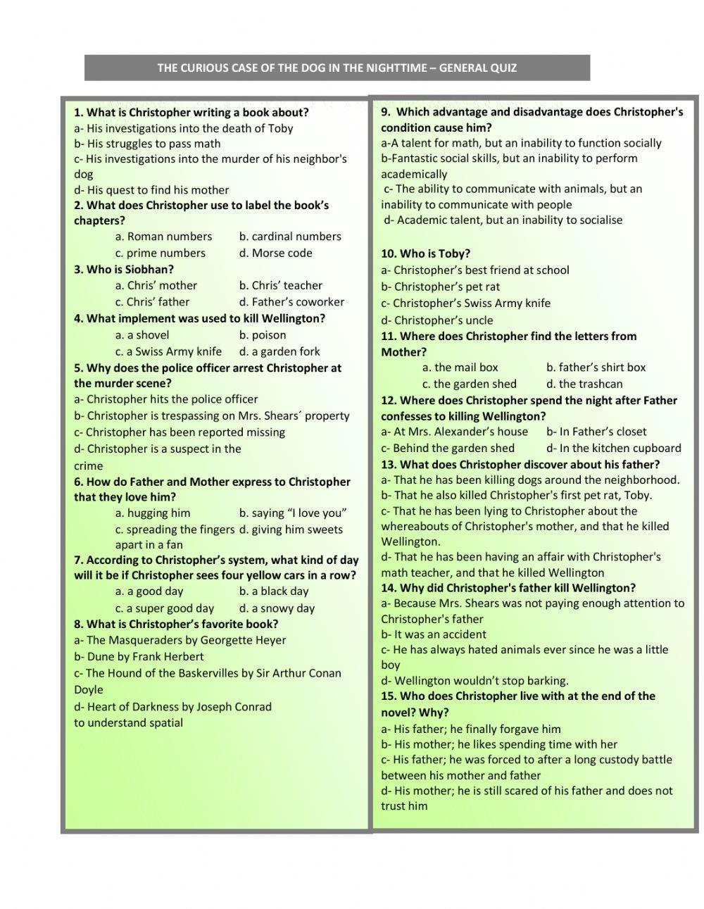 The Curious Incident Group 2