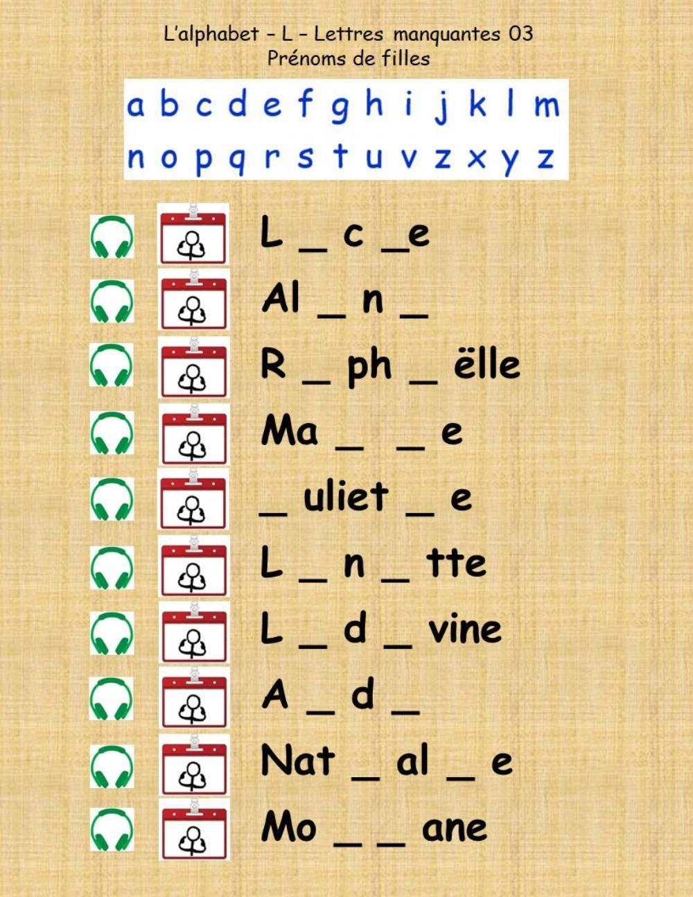 Alphabet - L - Lettre manquante 03