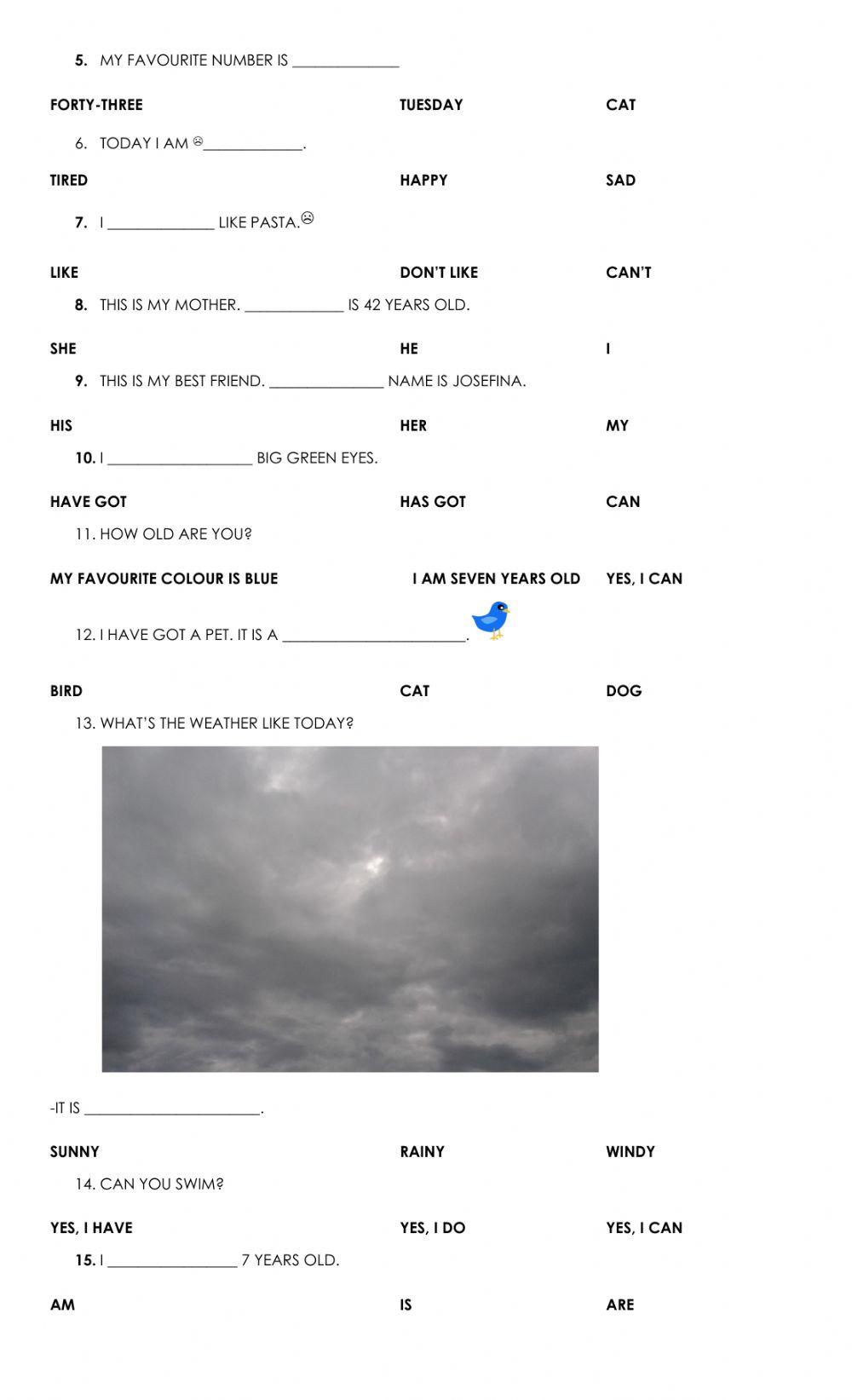 Mock 1 final exam 1st grade