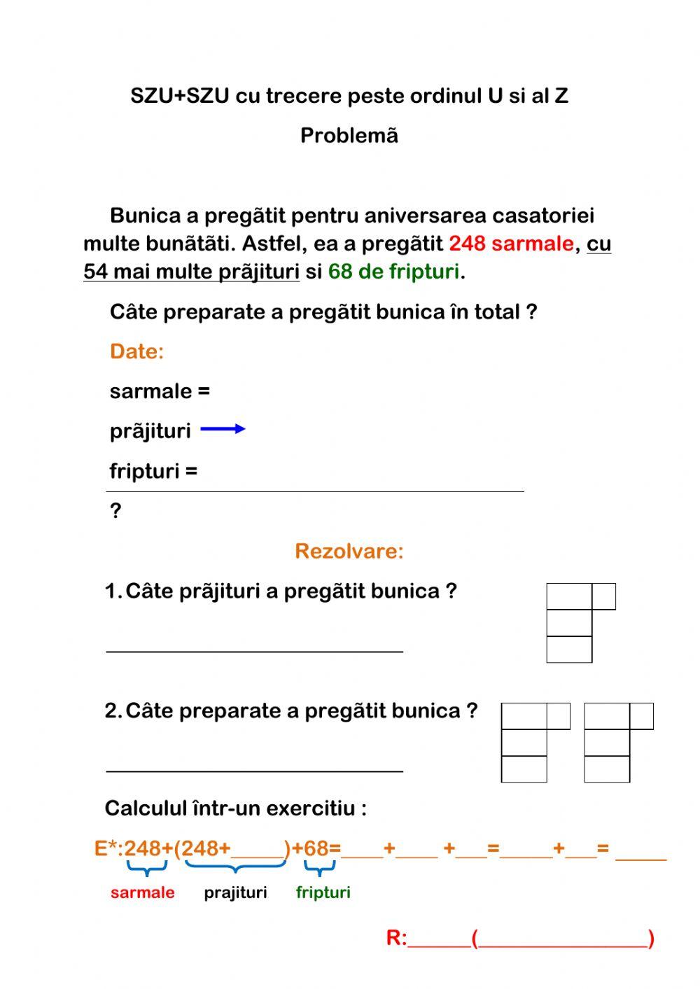 Problema 2 szu+szu cu trecere peste ord u si z