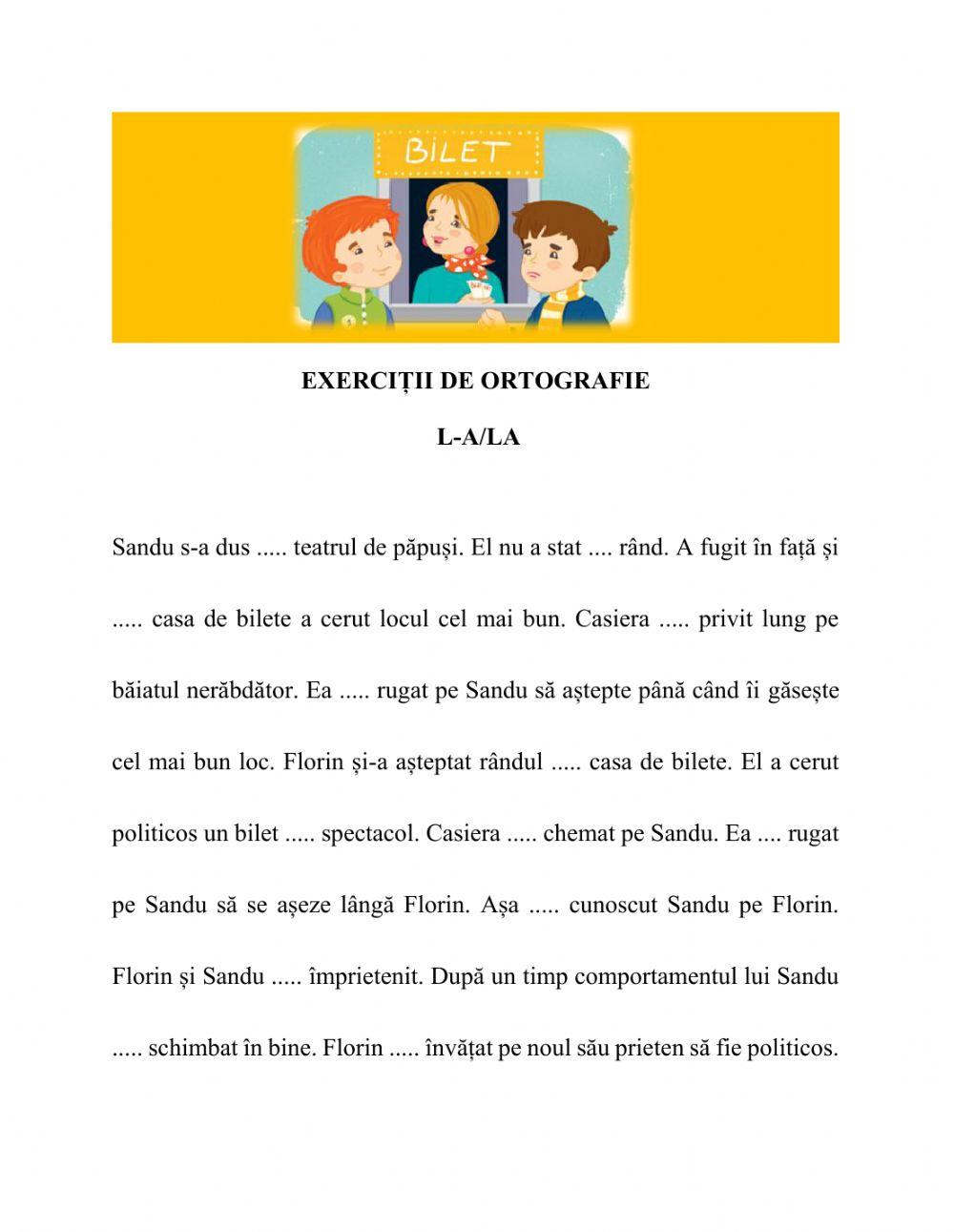 Ortografie la sau l-a