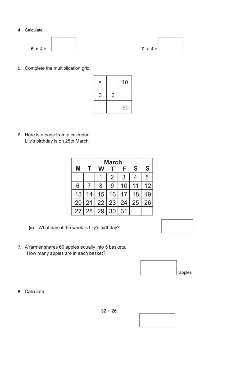 Diagnostic Test 2° Grade