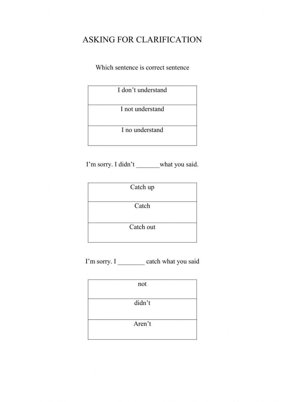 Asking Clarification