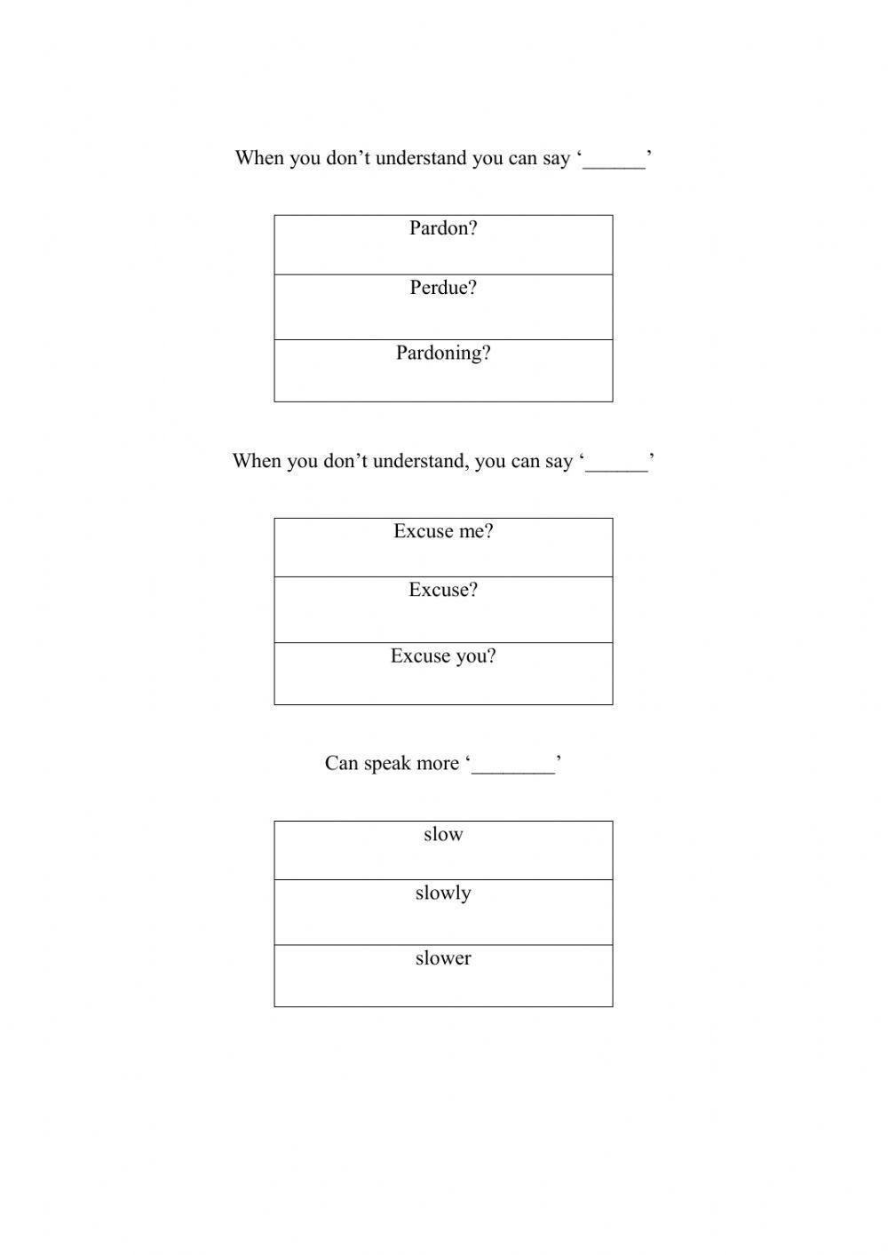 Asking Clarification