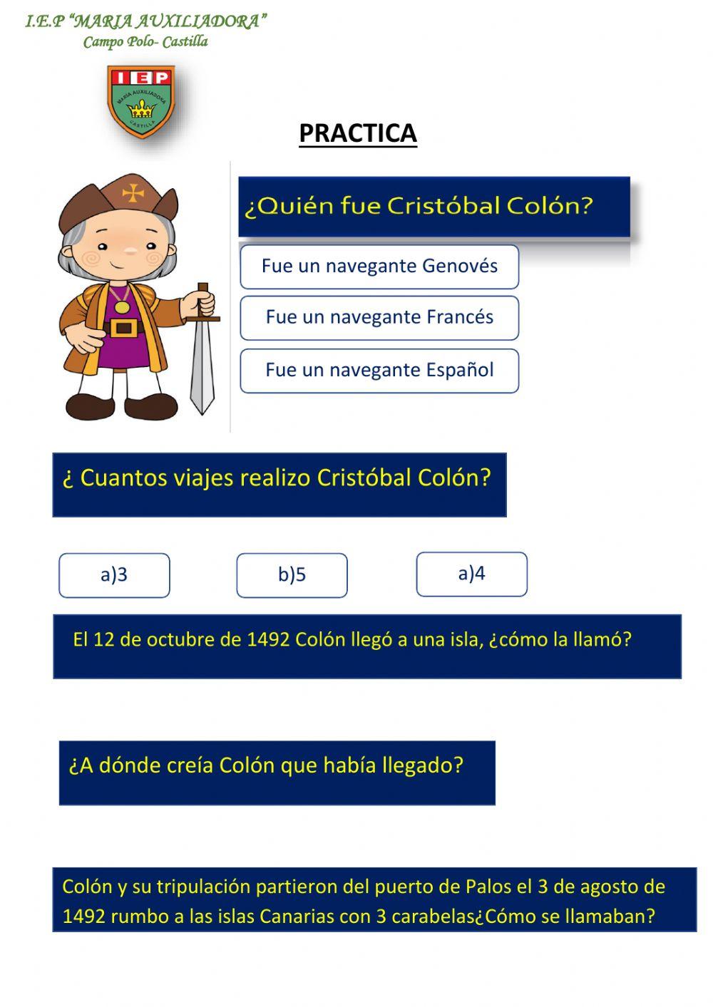 Cristóbal Colón y sus viajes