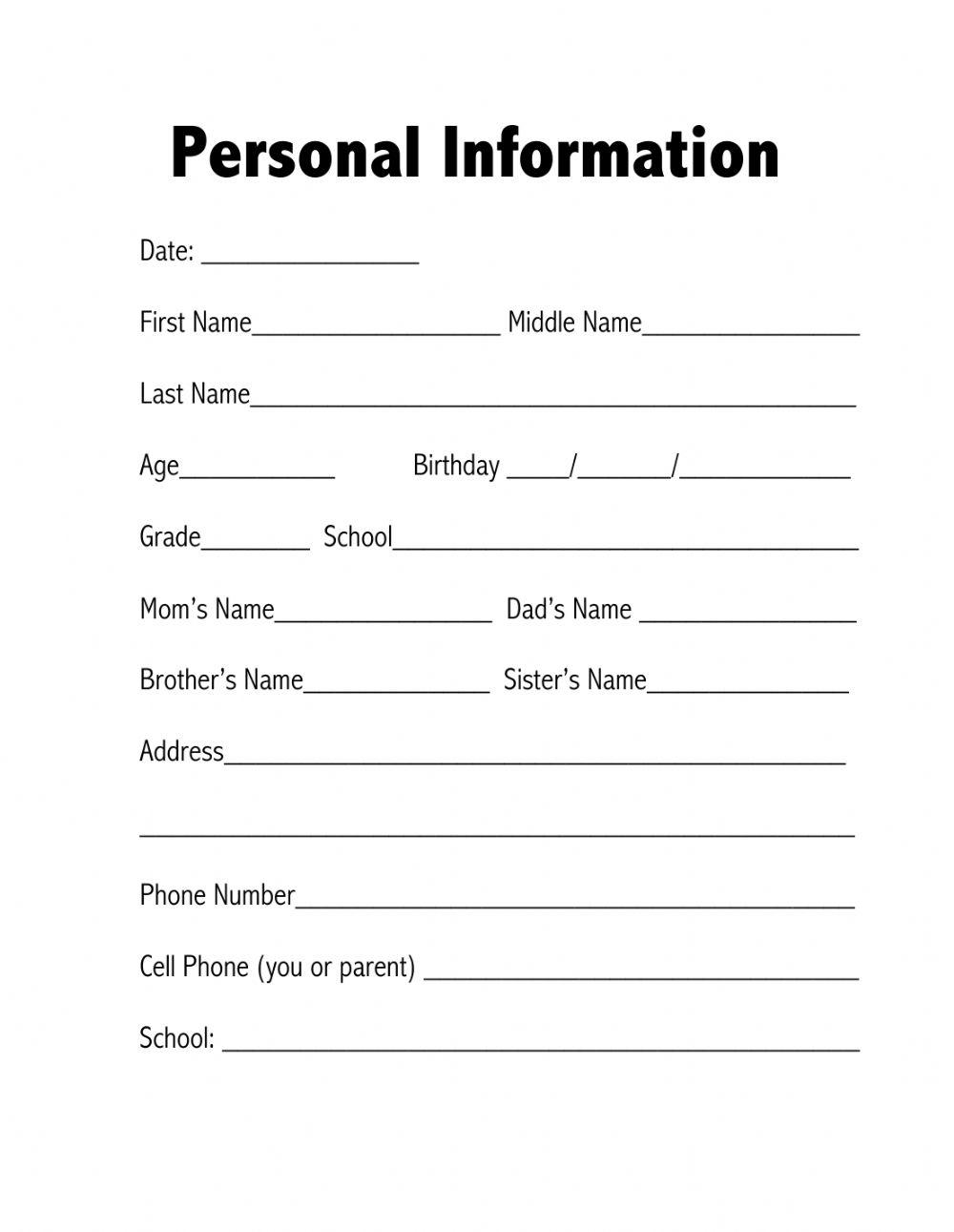 Personal information