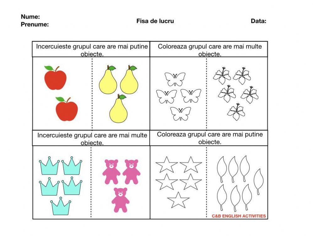 Compararea cantitatii