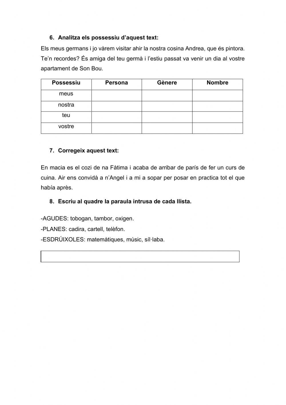 Prova de català ortografia t 1-3 ACS