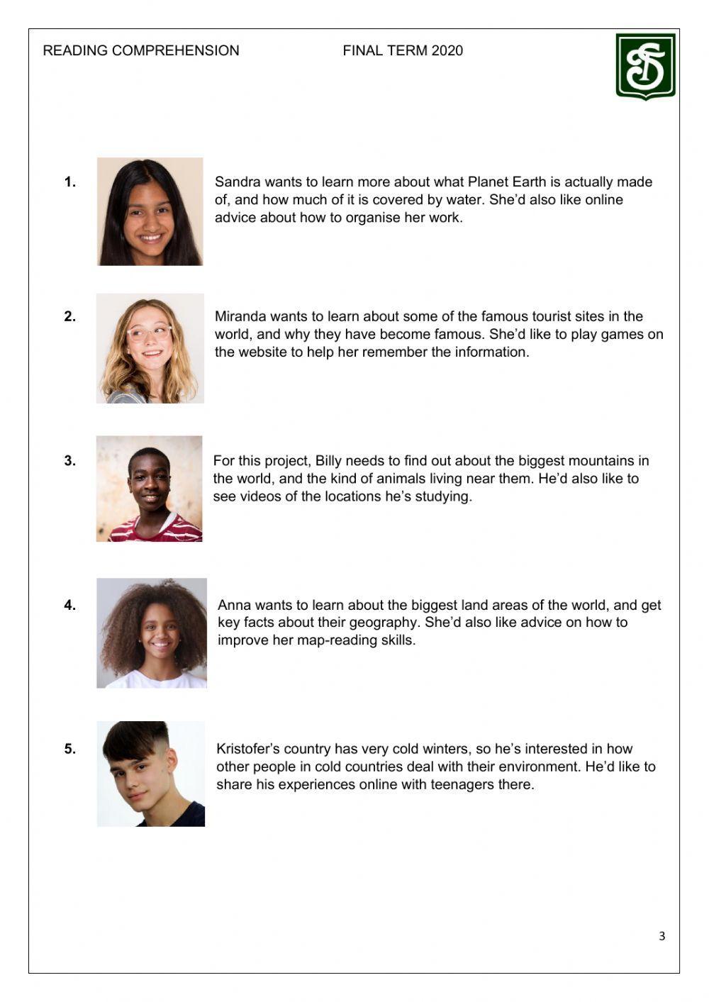 Reading Comprehension B - Final Term - Level 2