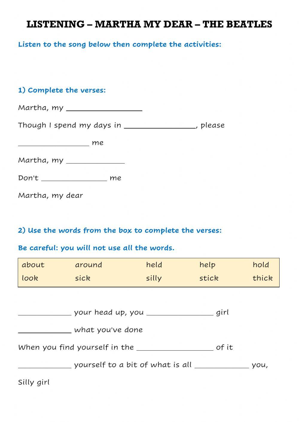 Listening - Martha my love - The Beatles