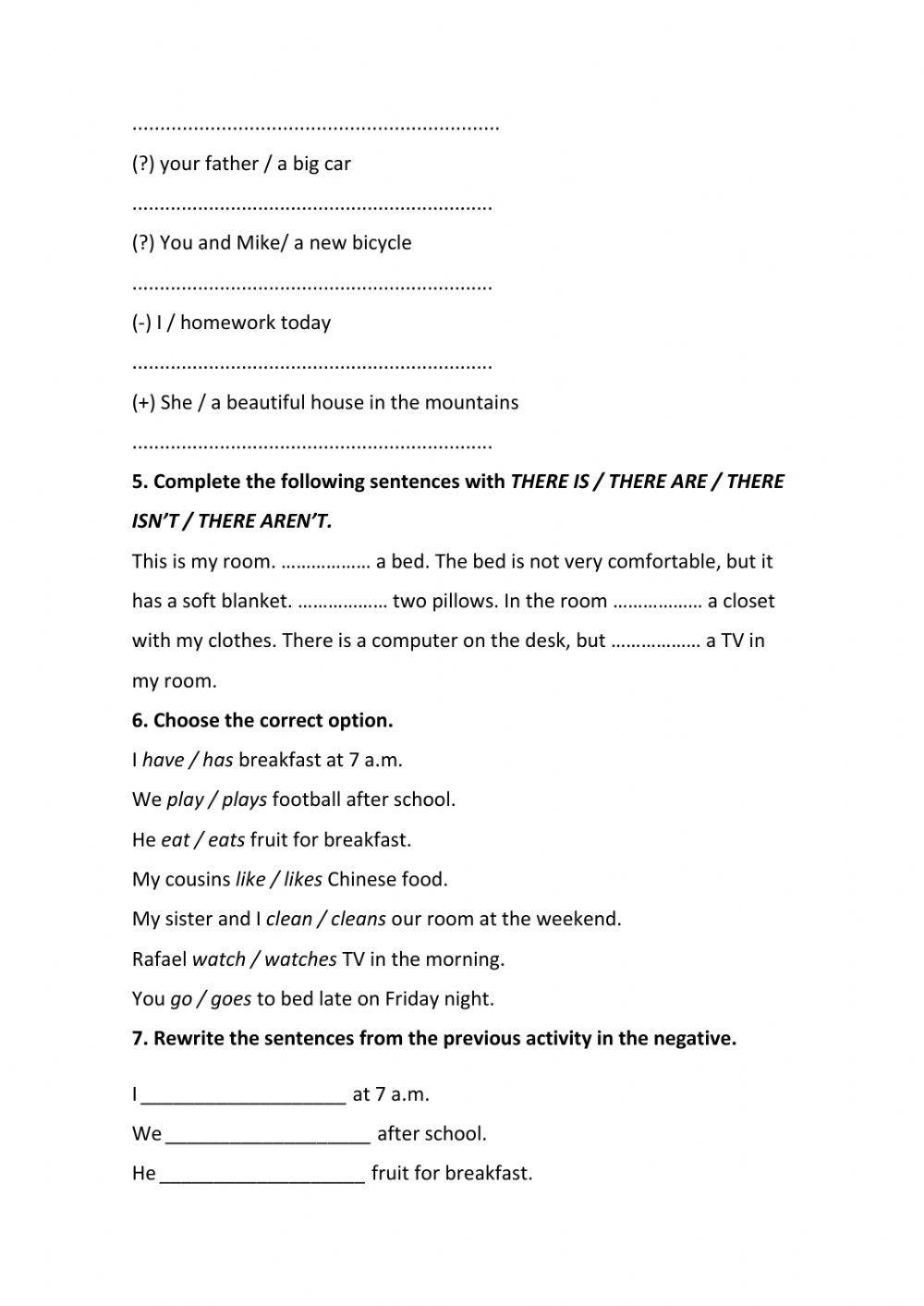Vocabulary and grammar review