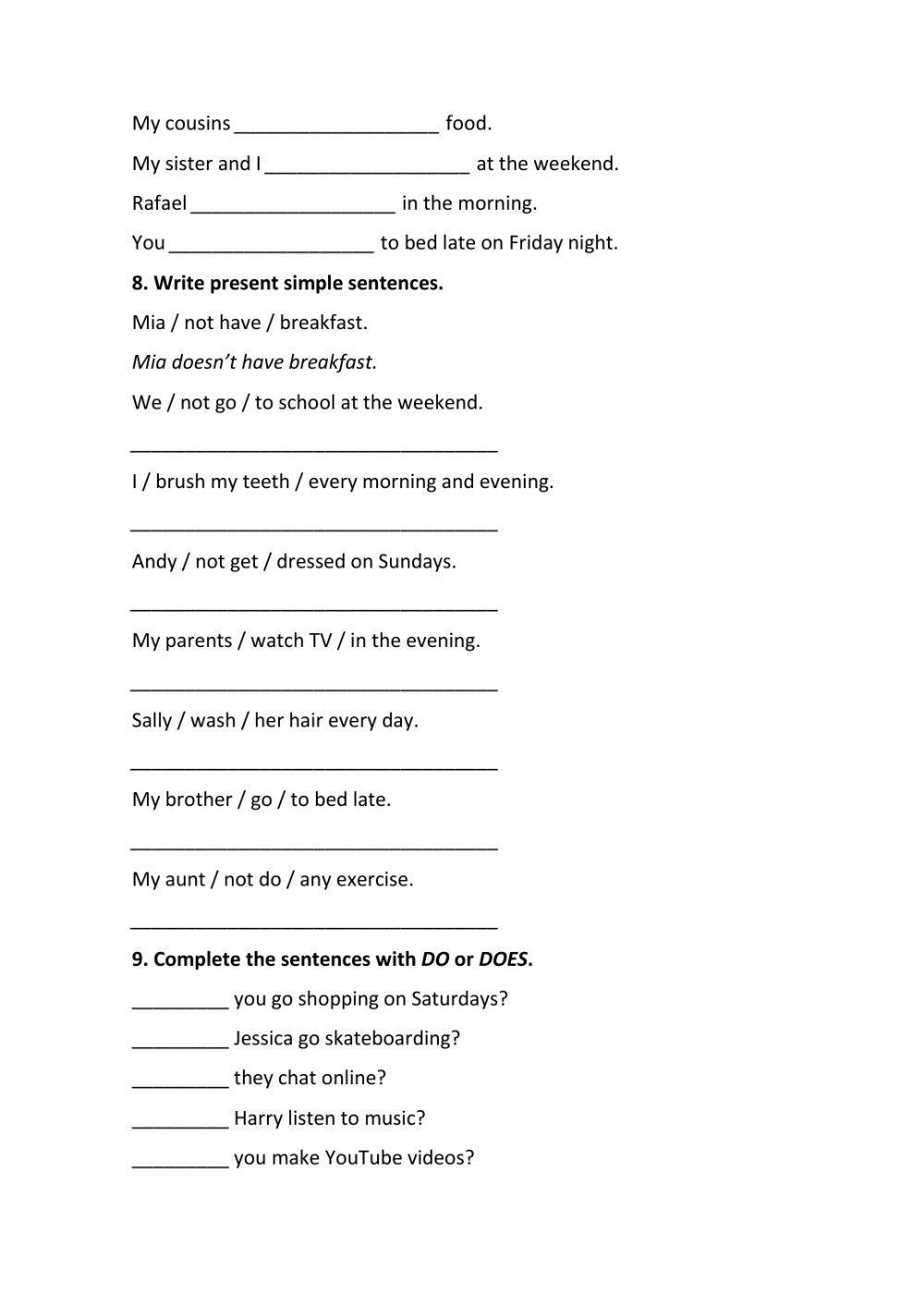 Vocabulary and grammar review