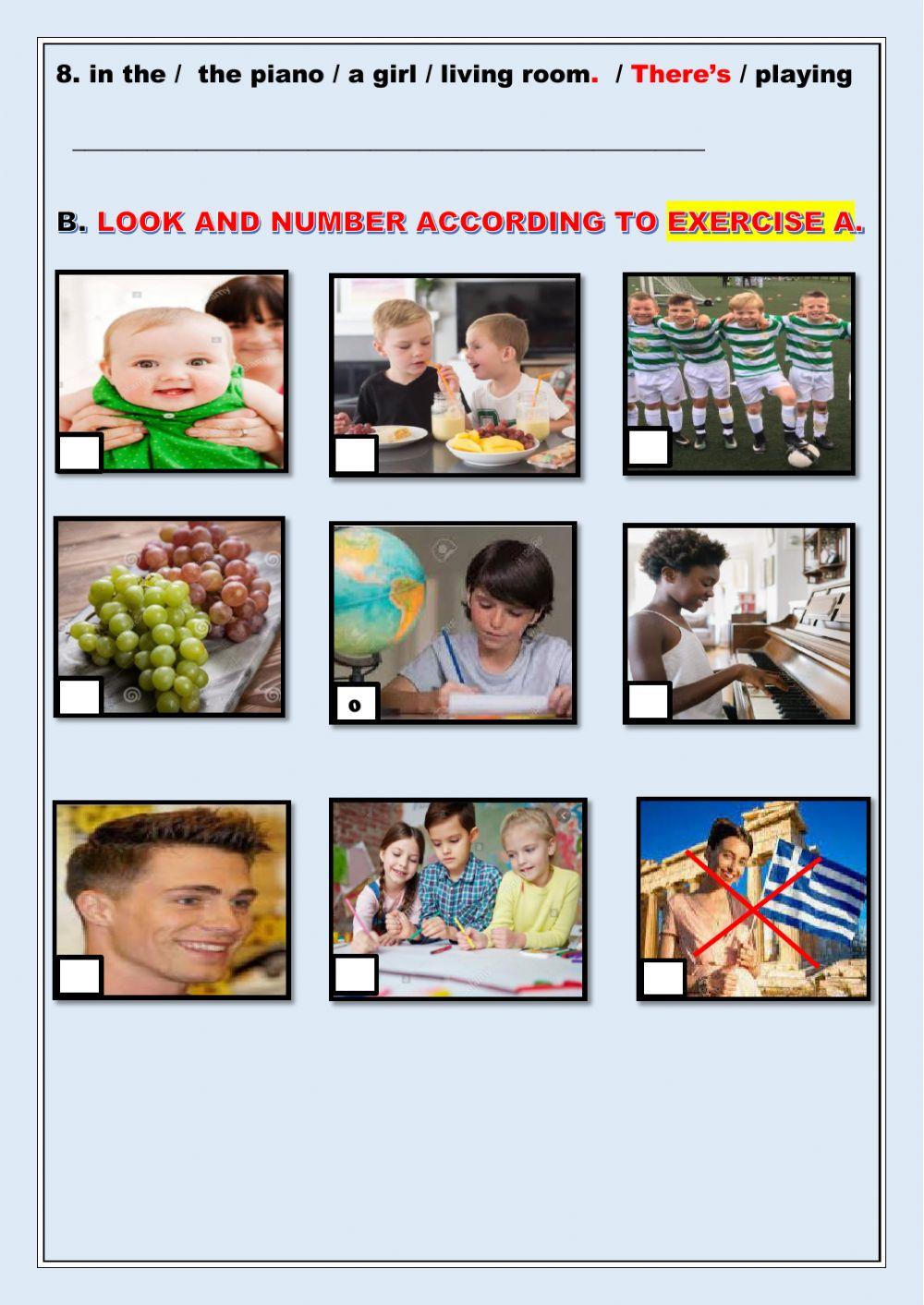 Order the sentences-Number the pictures